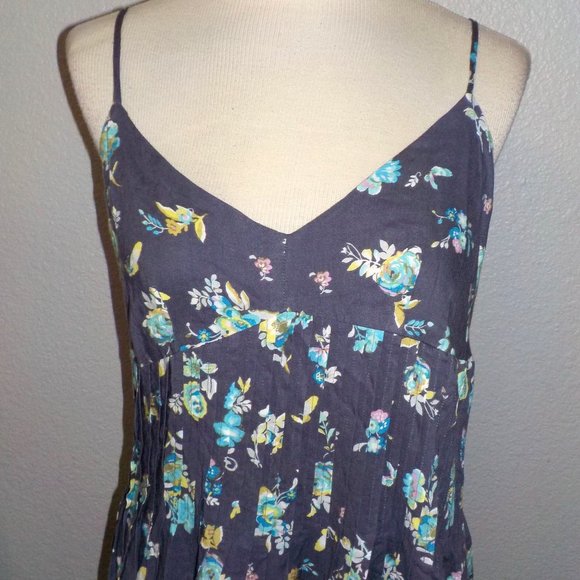 LC LAUREN CONRAD MISSES SIZE 12 BLUE FLORAL COACHELLA SUNRISE MAXI DRESS - Picture 2 of 9